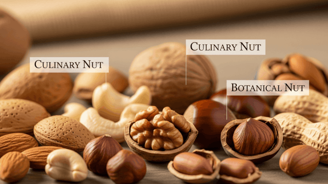 Comparison between culinary and botanical nuts