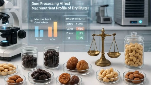 Comparison of raw, roasted, and blanched almond processing