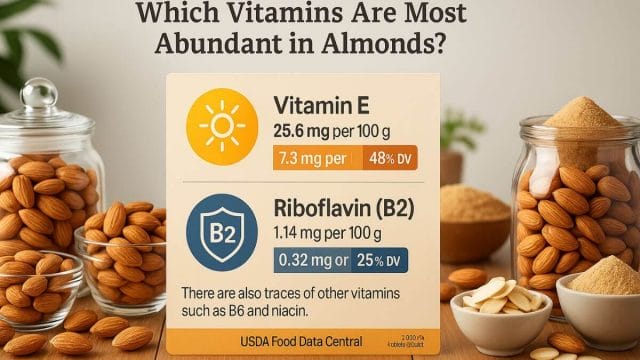 Vitamin E and B-vitamin content in almonds