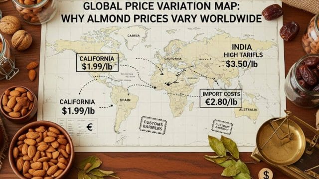 Infographic showing the typical price tiers of dry fruits and nuts, including budget, mid-range, and premium categories